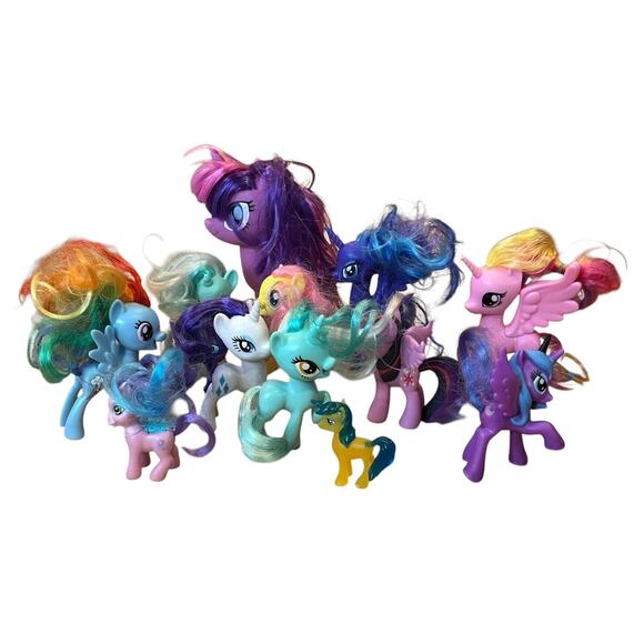 My Little Pony Assorted Lot Of 12 Figurines MLP Horses Ponies Plastic - Picture 1 of 5